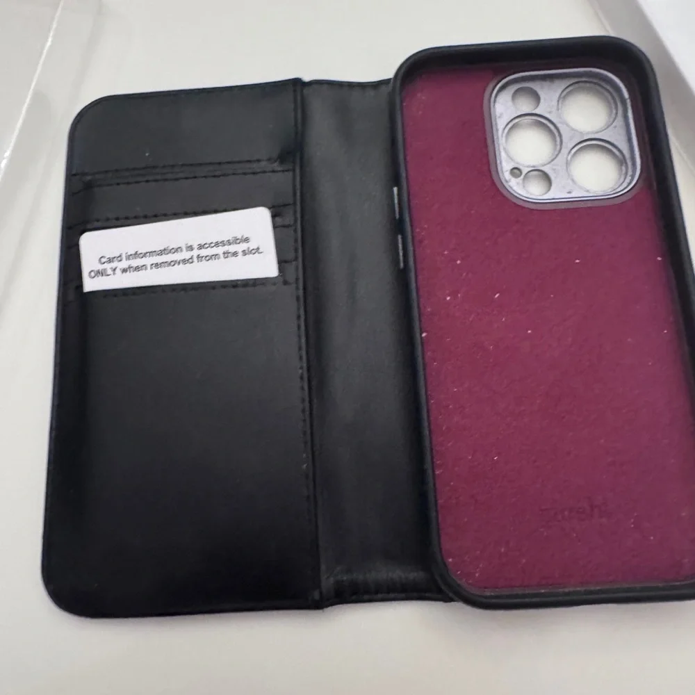Moshi Overture Wallet Case for iPhone 15 pro - Charcoal Black